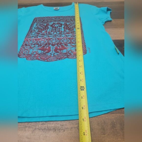 Karani Art Short Sleeve Top Mexican Design Stretch Size XL (Fits better size L) - Picture 7 of 9